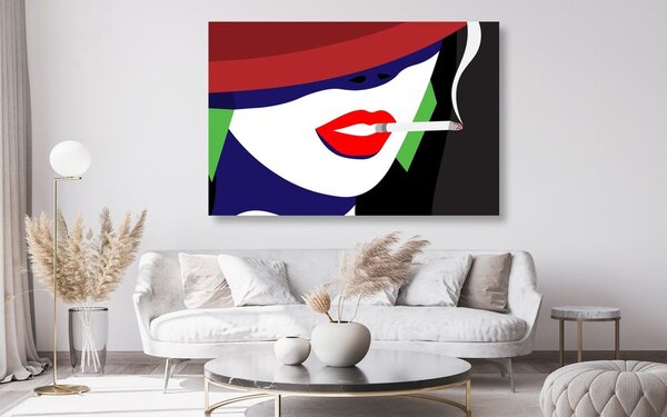 Tablou femeie în pălărie în stil pop-art
