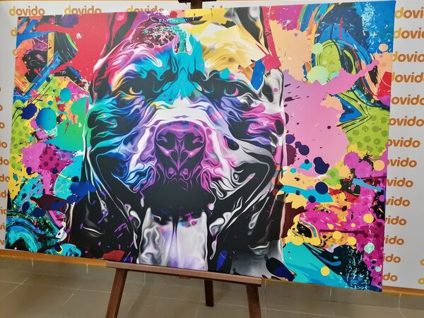 Tablou ilustrația câinelui viu colorată
