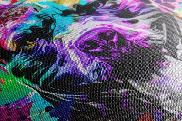 Tablou ilustrația câinelui viu colorată