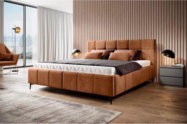 Pat NAOMI SR 140x200, personalizabil, somiera metalica si sistem de re