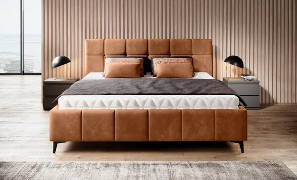 Pat NAOMI SR 140x200, personalizabil, somiera metalica si sistem de re