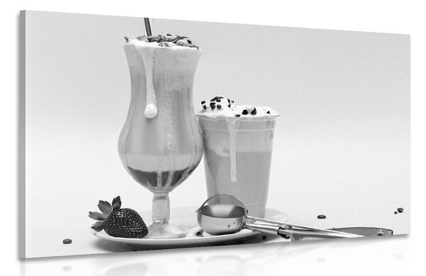 Tablou cocktail de lapte în design alb-negru