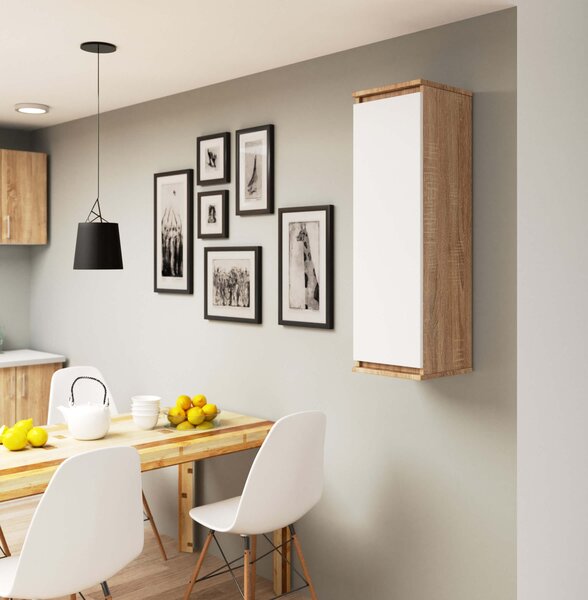 Dulap de perete Wren (stejar sonoma + alb). Promo -18%. 1069086