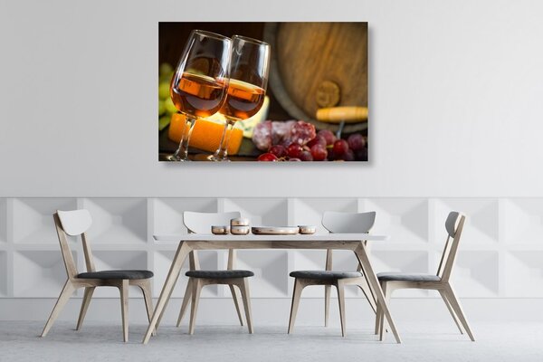 Tablou două pahare de vin roz