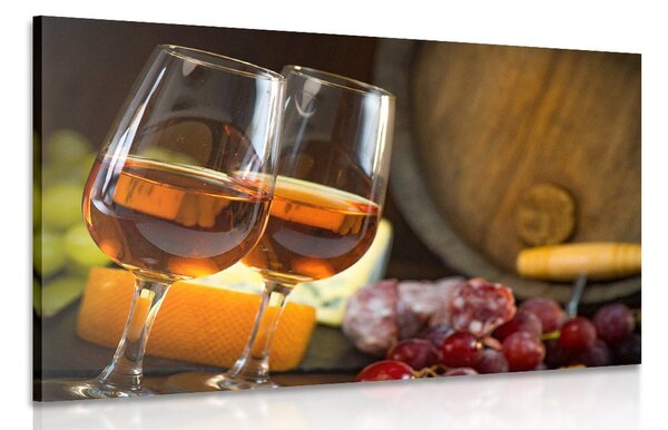 Tablou două pahare de vin roz