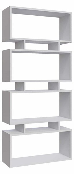Biblioteca LANGDON, alb, PAL melaminat, 72x25x161 cm