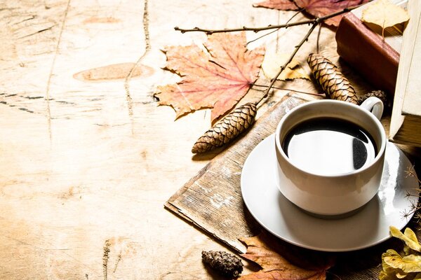 Tablou o cană de cafea de toamnă
