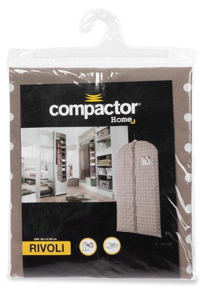 Husă de protecție pentru haine de agățat Compactor Dots, 100 cm, bej
