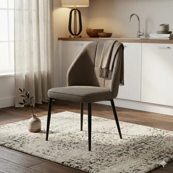 Scaun living din stofa impermeabila si picioare metalice Velo