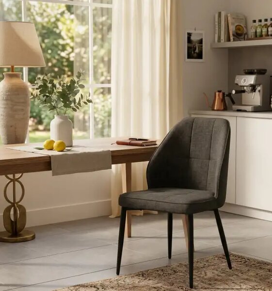 Scaun living din stofa impermeabila si picioare metalice Velo