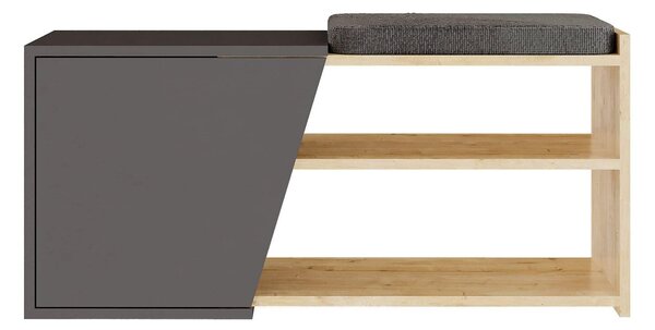 Pantofar FIONA, gri antracit/stejar, PAL melaminat, 104x47x37 cm