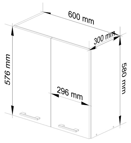 Dulap superior de bucătărie Ozara W60 H580 (alb). Promo -9%. 1069133