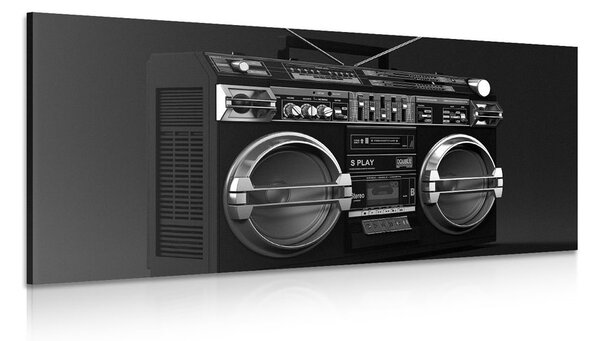 Tablou disco radio din anii 90 în design alb-negru