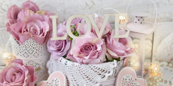 Tablou decor vintage cu inscripție Love