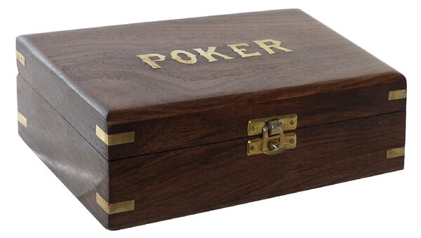 Cutie Poker din lemn de fag maro 19x11 cm