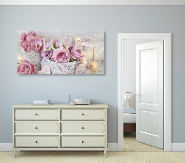 Tablou decor vintage cu inscripție Love