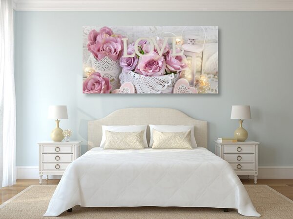 Tablou decor vintage cu inscripție Love
