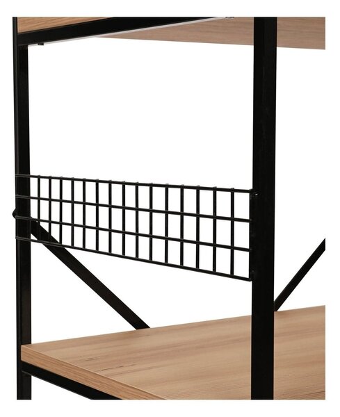 Etajera ANEMON, stejar/negru, PAL melaminat, 60x45x124 cm