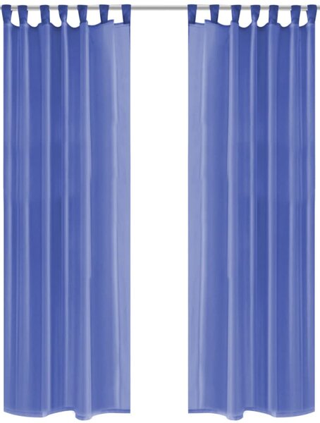 Draperii din voal, 2 buc., 140 x 245 cm, albastru regal