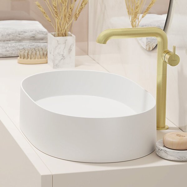 Deante Silia lavoar 55x35 cm ovale de blat alb mat CQS_AU6S