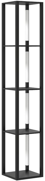 HOMCOM Lampă de Podea cu 4 Rafturi și 3 Luminozități Reglabile 29x29x163cm Negru | Aosom Romania