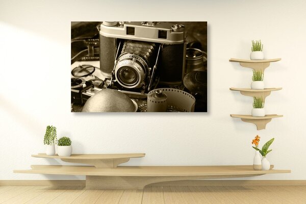 Tablou cameră foto veche în design sepia
