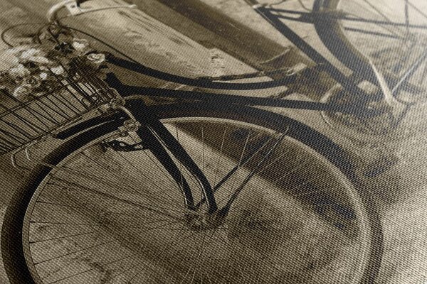 Tablou bicicletă rustică în design sepia