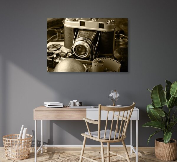 Tablou cameră foto veche în design sepia