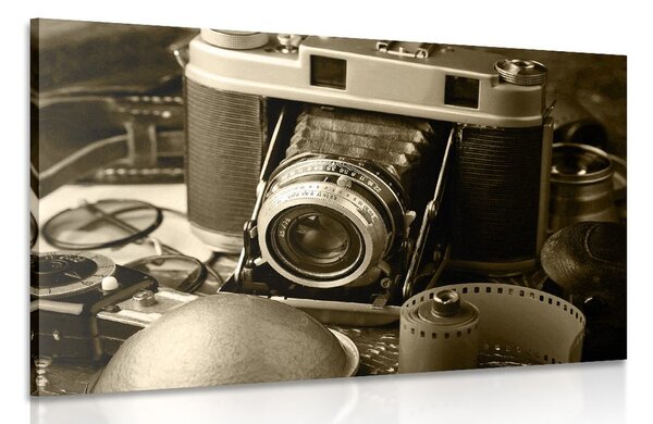 Tablou cameră foto veche în design sepia