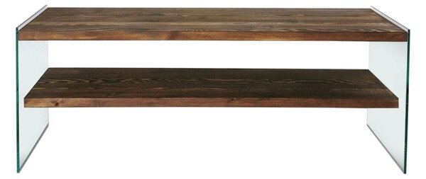 Comoda TV TV103, nuc, sticla/lemn, 120x35x45 cm