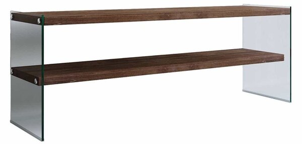 Comoda TV TV103, nuc, sticla/lemn, 120x35x45 cm