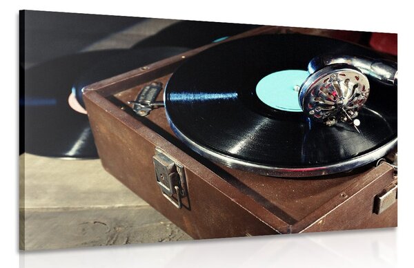 Tablou gramofon cu o placă de vinil