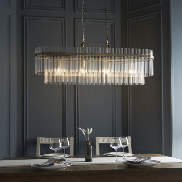 Lustră pe lanț Endon 112573 MARIETTA 4xE14/6W/230V alamă/transparent