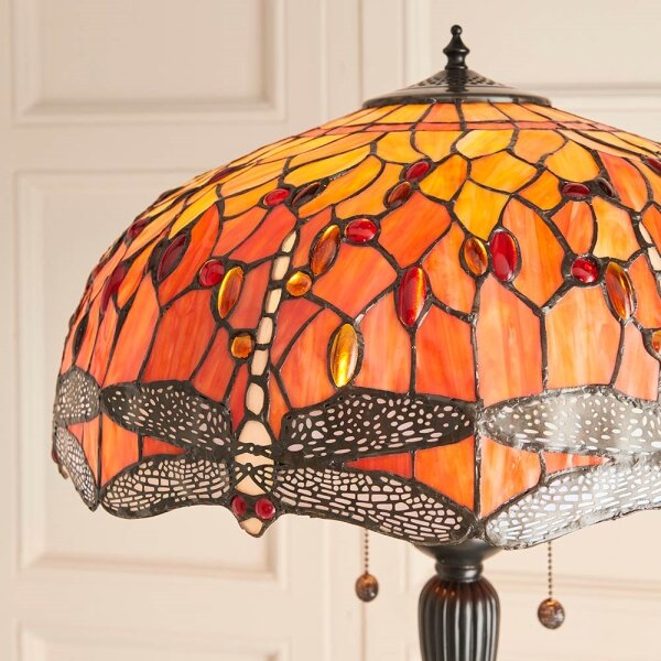 Endon 64070 - Lampadar Tiffany DRAGONFLY, 2xE27/60W/230V, diametru 50 cm