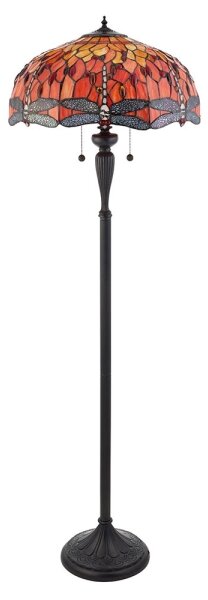 Endon 64070 - Lampadar Tiffany DRAGONFLY, 2xE27/60W/230V, diametru 50 cm