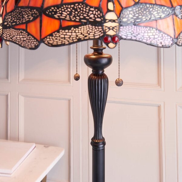 Endon 64070 - Lampadar Tiffany DRAGONFLY, 2xE27/60W/230V, diametru 50 cm