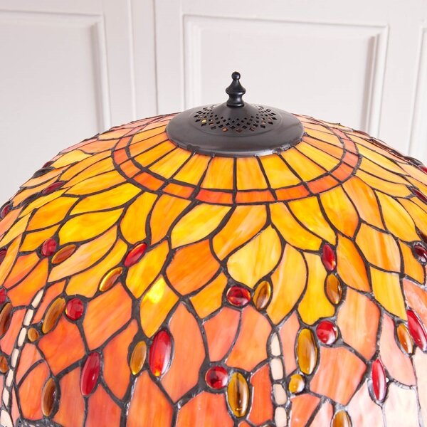 Endon 64070 - Lampadar Tiffany DRAGONFLY, 2xE27/60W/230V, diametru 50 cm