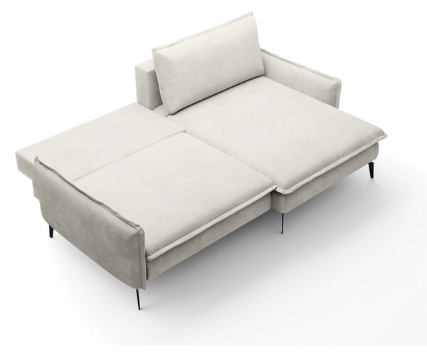 Coltar extensibil GLOSSY, sezlong dreapta, stofa catifelata bej - Rivi