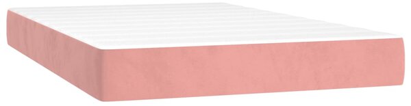 Saltea de pat cu arcuri, roz, 120x200x20 cm, catifea