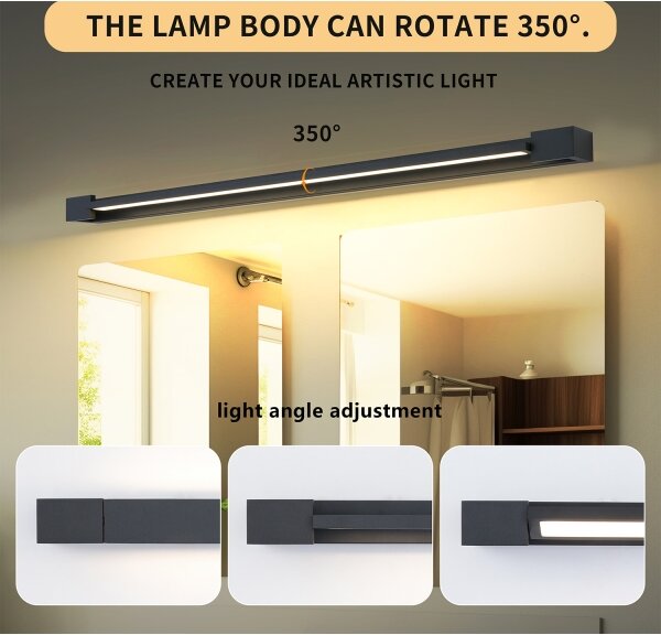Brilagi-LED Aplica LED pentru oglindă de baie AQUA LINE, 36W, 230V, 120 cm, IP44, negru