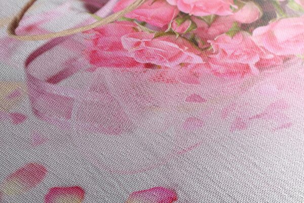 Tablou buchet de trandafiri roz