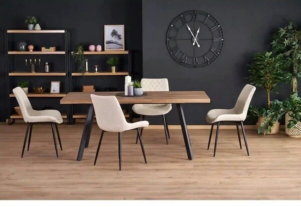 Masa extensibila BERLIN, stejar/negru, 160/220x90x76 cm