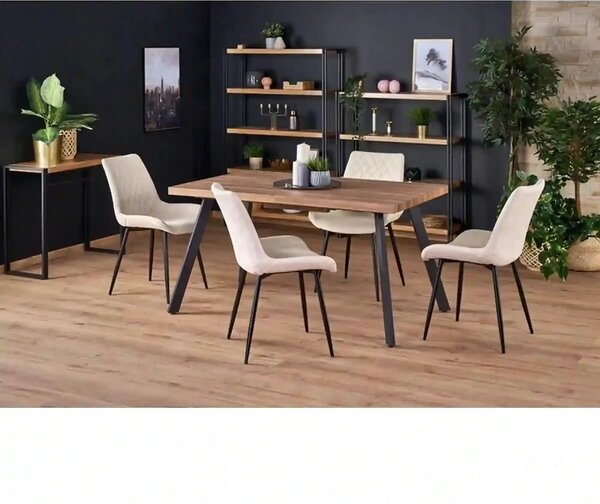 Masa extensibila BERLIN, stejar/negru, 160/220x90x76 cm