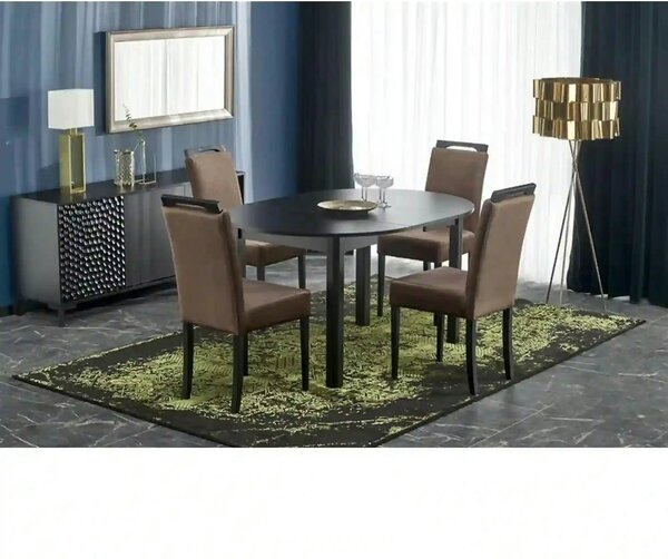 Masa extensibila RINGO, negru, PAL furniruit, 102/142x102x76 cm