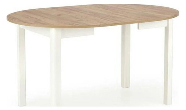 Masa bucatarie rotunda RINGO, stejar/alb, PAL furniruit, 102/142x102x7