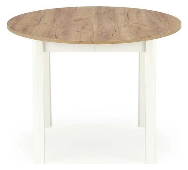 Masa bucatarie rotunda RINGO, stejar/alb, PAL furniruit, 102/142x102x7