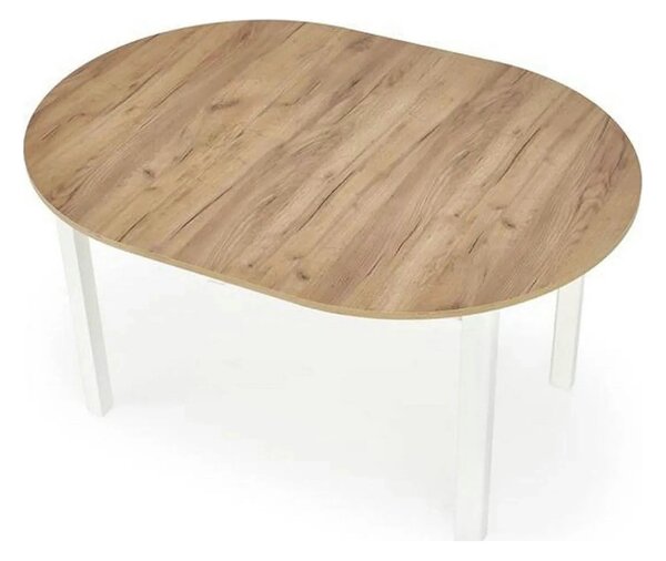 Masa bucatarie rotunda RINGO, stejar/alb, PAL furniruit, 102/142x102x7