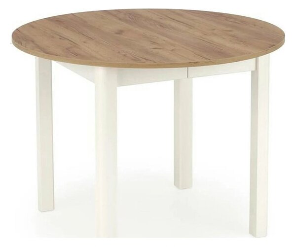 Masa bucatarie rotunda RINGO, stejar/alb, PAL furniruit, 102/142x102x7