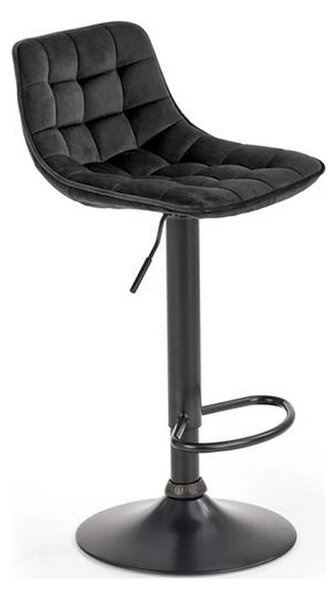 Scaun bar inalt H95, negru, stofa catifelata/otel, 43x44x84/106 cm