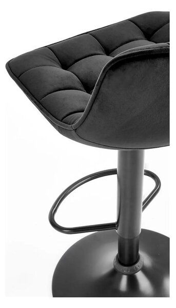Scaun bar inalt H95, negru, stofa catifelata/otel, 43x44x84/106 cm